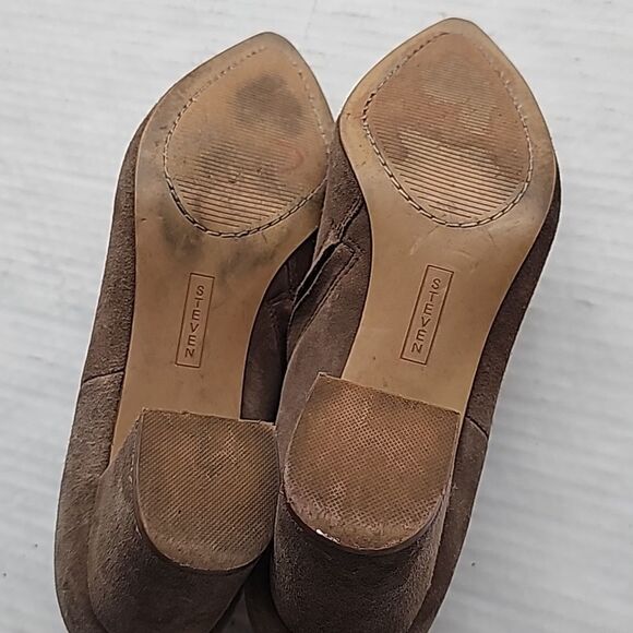 Steve madden pointed toe side zip brown suede booties size 6.5 - Picture 9 of 12